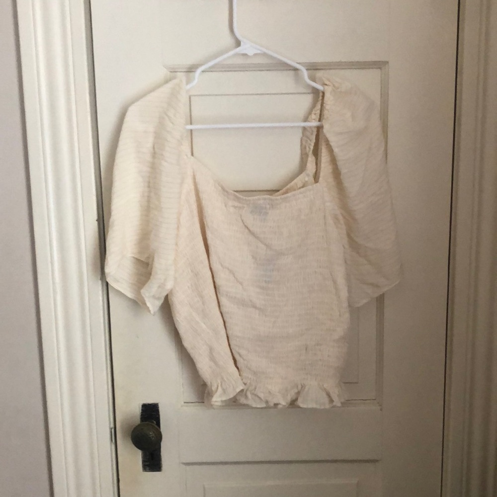 Express Puff Sleeve Smocked Top